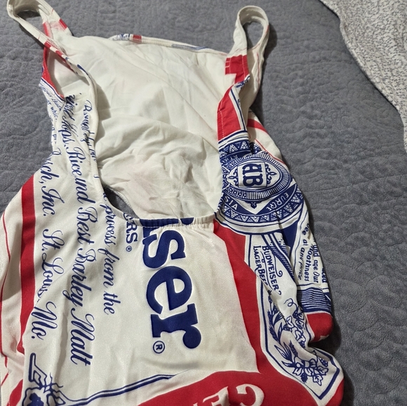 Budweiser Red and Blue Logo Bathing Suit,Womens 13/14 - Picture 3 of 6